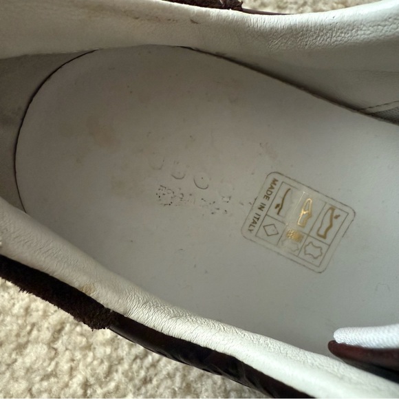 GUCCI Guccissima Leather Web Sneakers Size 7.5 - Picture 13 of 14